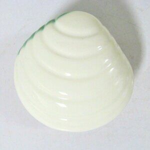 Vintage Ceramic Clam Shell Dish with Lid signed P Y Czechoslovakia